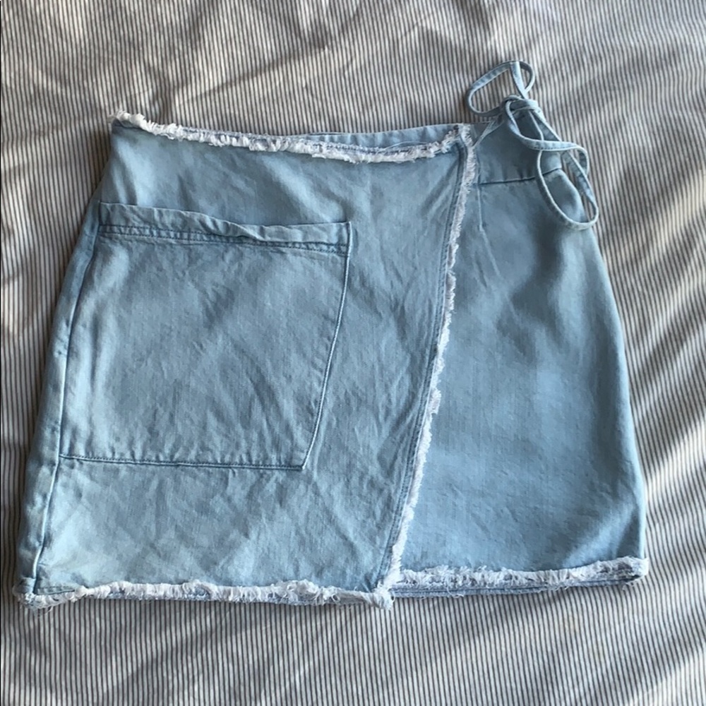 Jean wrap skirt